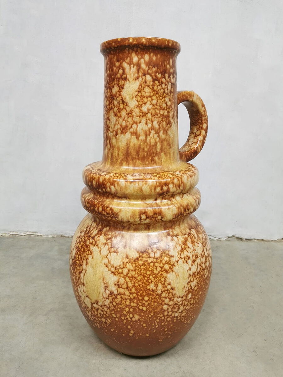 Vintage XL ceramic vase West Germany ‘Earth tones’