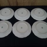 6 flat plates in Kahla porcelain made in GDR blue flower pattern diam 23.5 cm