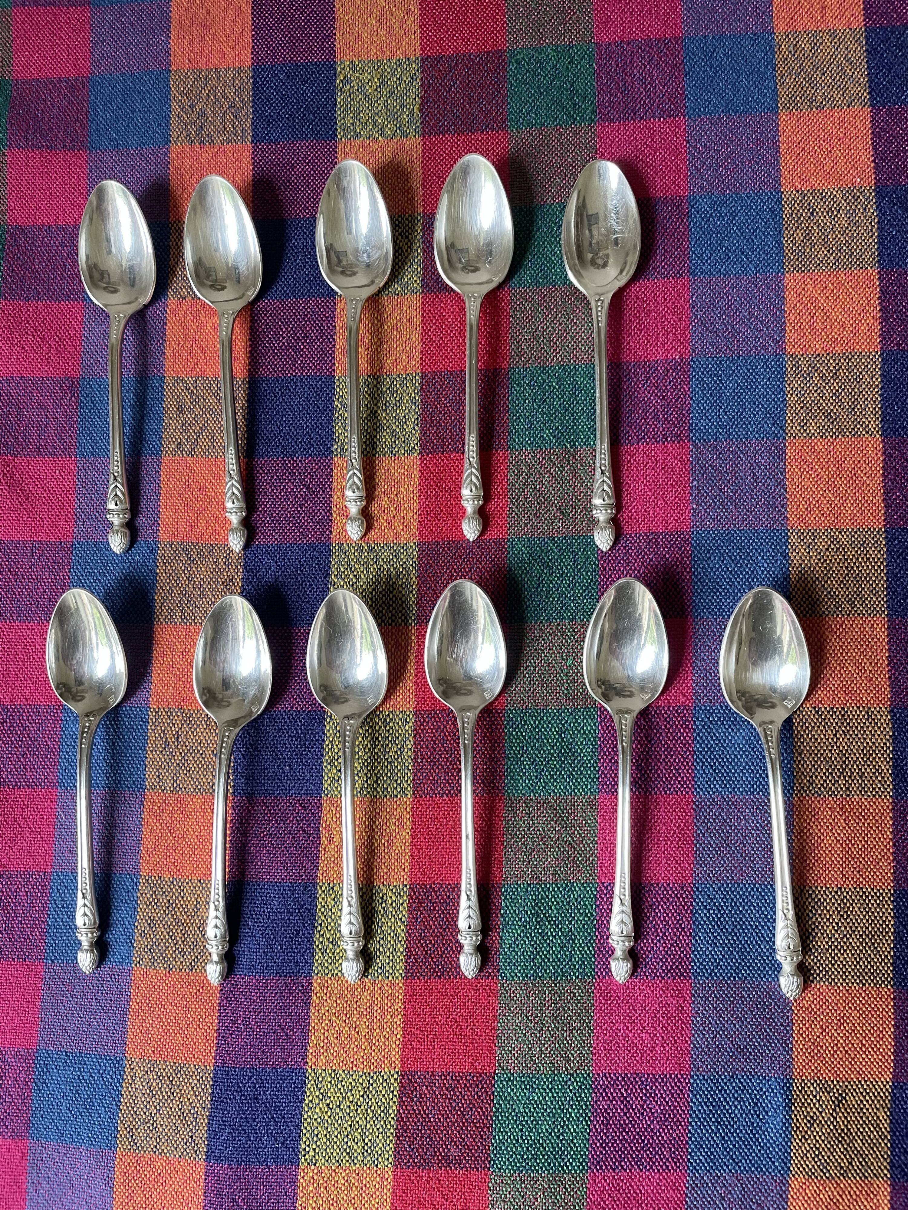 Apollo silver metal mocha spoons