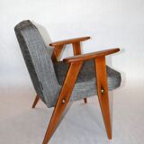 Vintage 366 Black & White Easy Chair by Józef Chierowski, 1970s