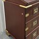 Commode scriban de marine bois laiton vintage et sa chaise