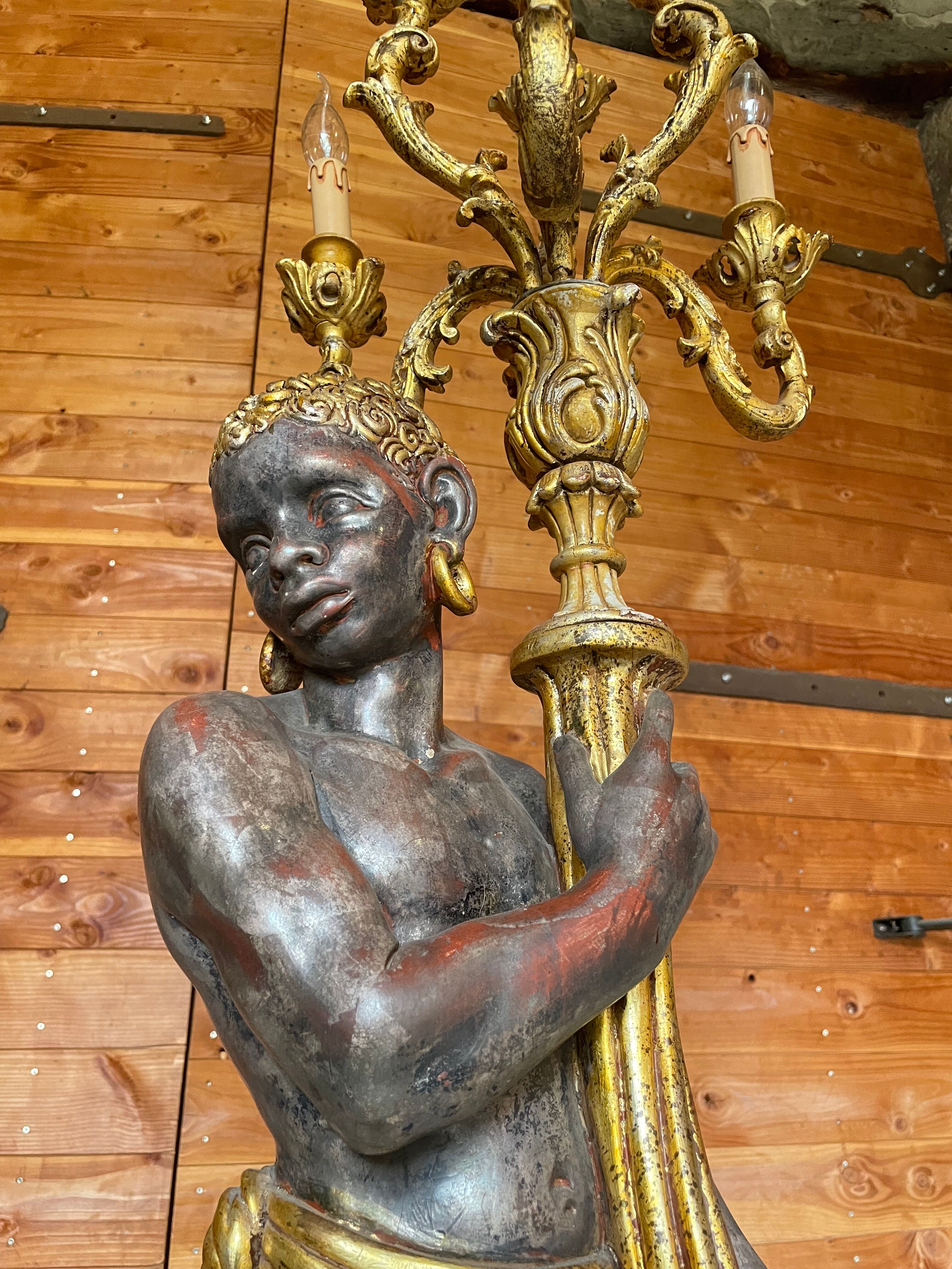 Nubian torch floor lamp