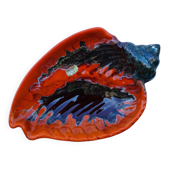 Grand bol en céramique vintage française de Vallauris en forme de coquillage