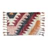 Tapis en laine kilim noué à la main multicolore, 60x55 cm