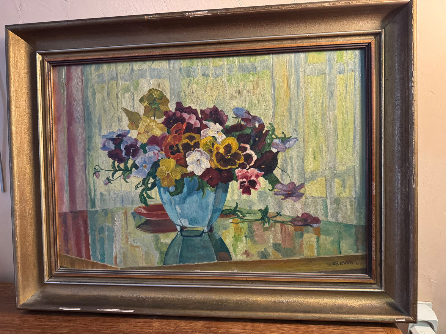 Painting, still life, G. Lang, 1947