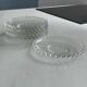 Set of 8 clear glass dessert plates – beaded rim – style