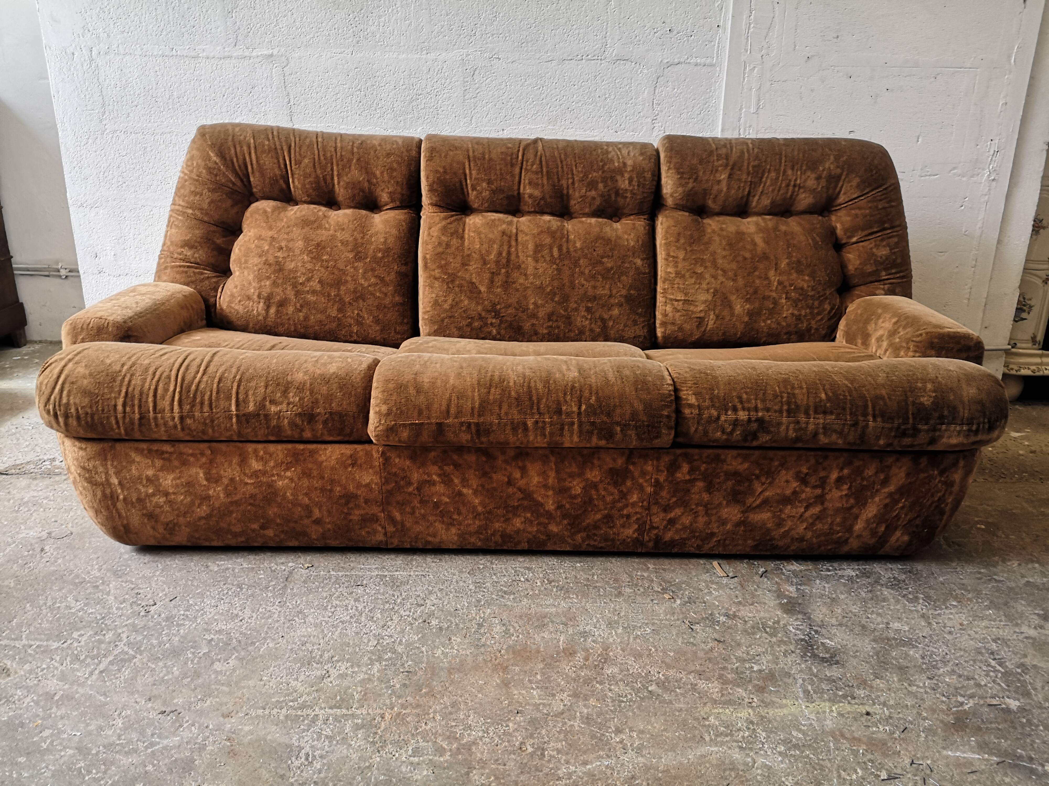 Vintage velvet sofa