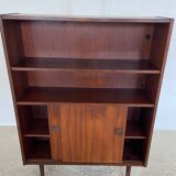 Danish retro vintage library in rosewood with sliding doors from the 1960s.