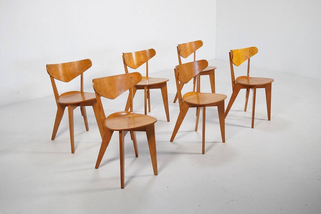 BN-1 Chairs by Wim Den Boon for De Toekomst, 1940s, Set of 6