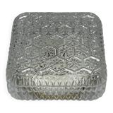 1960s 1970s Ceiling Lamp Flush Mount in Glass & Metal Space Age Design