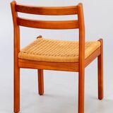 Set of 6 Scandinavian chairs in teak and rope
