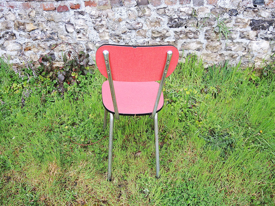 Old red formica chair