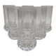 6 orangeade glasses, crystal water, 1970s