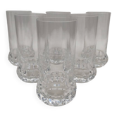 6 verres à orangeade, eau en cristal, années 70