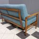 Blue fabric daybed wood frame 1960s