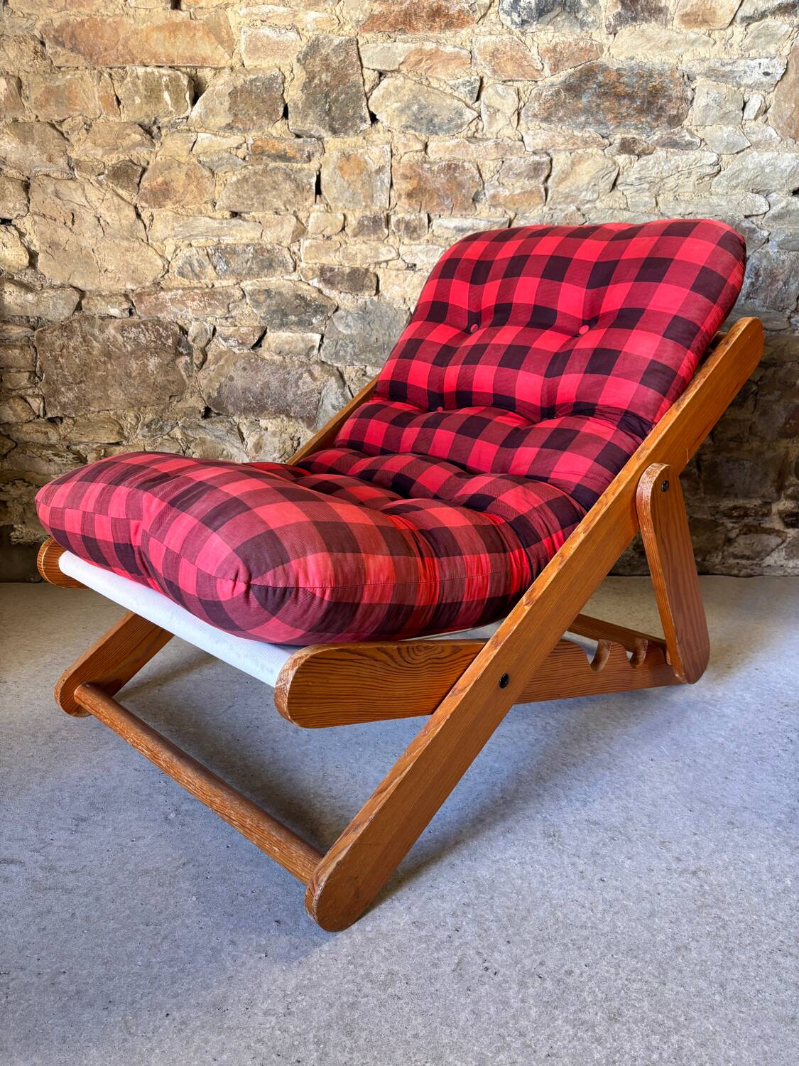 Vintage IKEA pine lounge chair from 1974