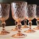 Set of 6 Rosaline twisted pink glass stemmed glasses – Arcoroc France
