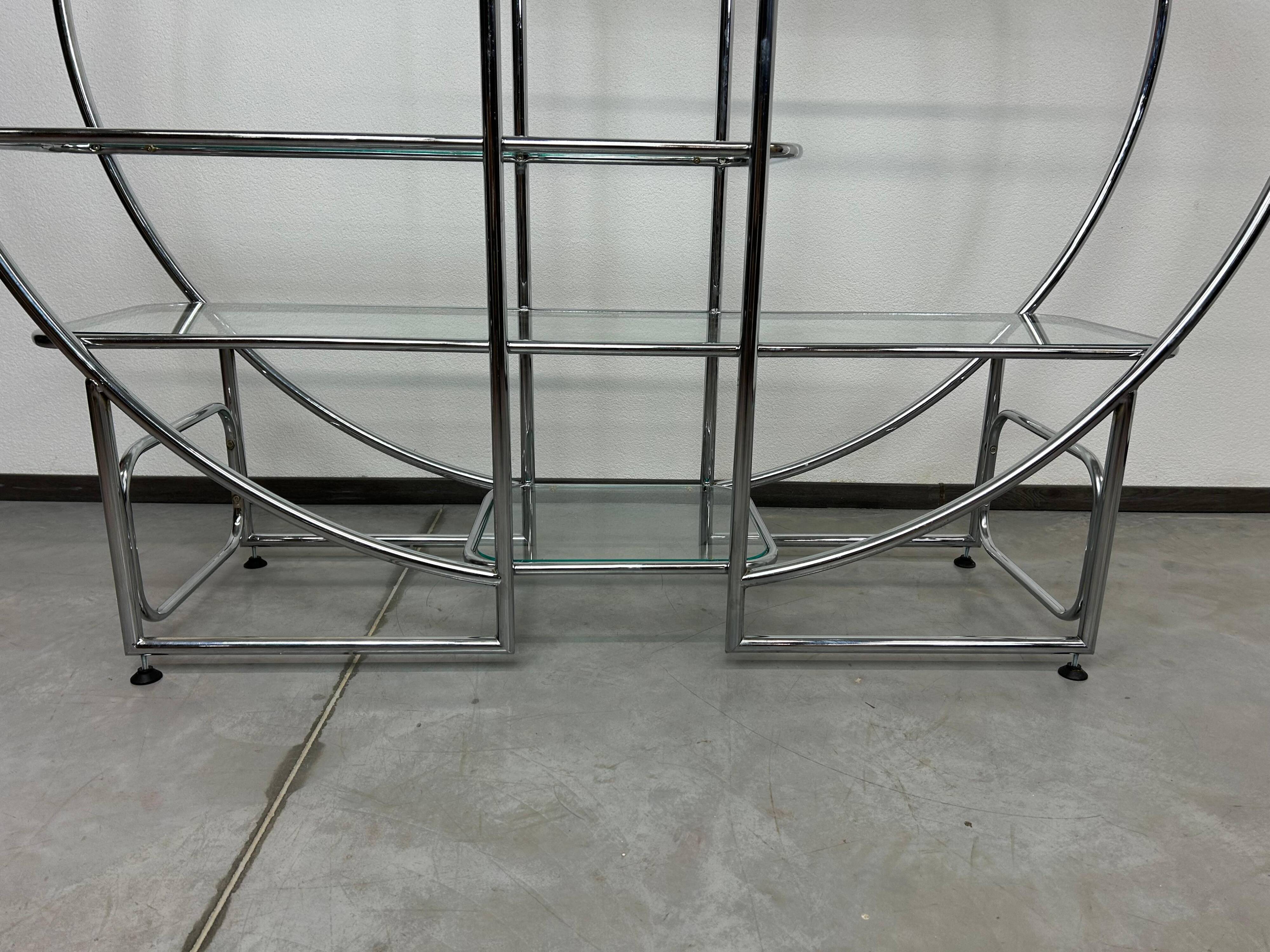 Mid-century design tubular steel shelf