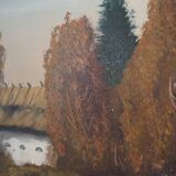 Painting „The Farmhouse on the Side”, Scandinavian design, 1970s