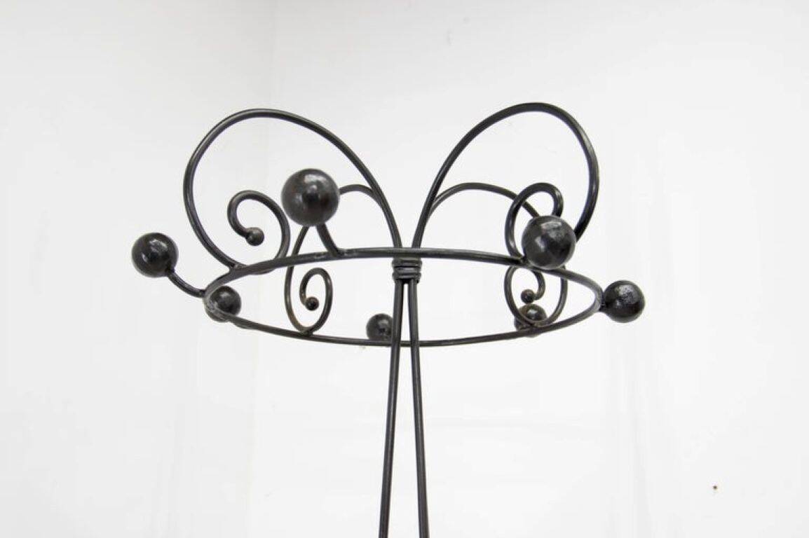 Porte-manteau en fer forgé et arbre à hall debout postmoderne italien des années 1980