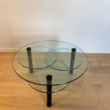 Glass coffee table and black base