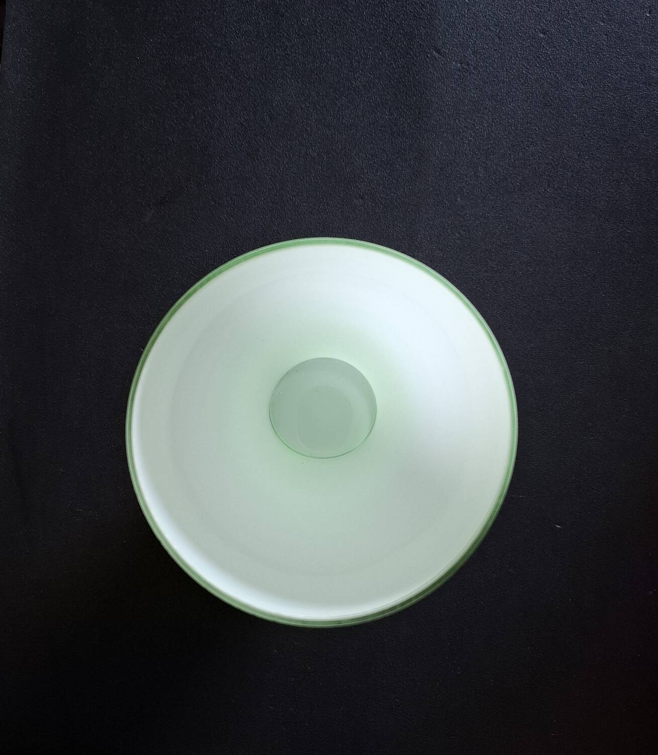 Large contemporary vase in green opaline