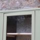 Renovated antique display cabinet – Lizard Green (Pure & Paint)