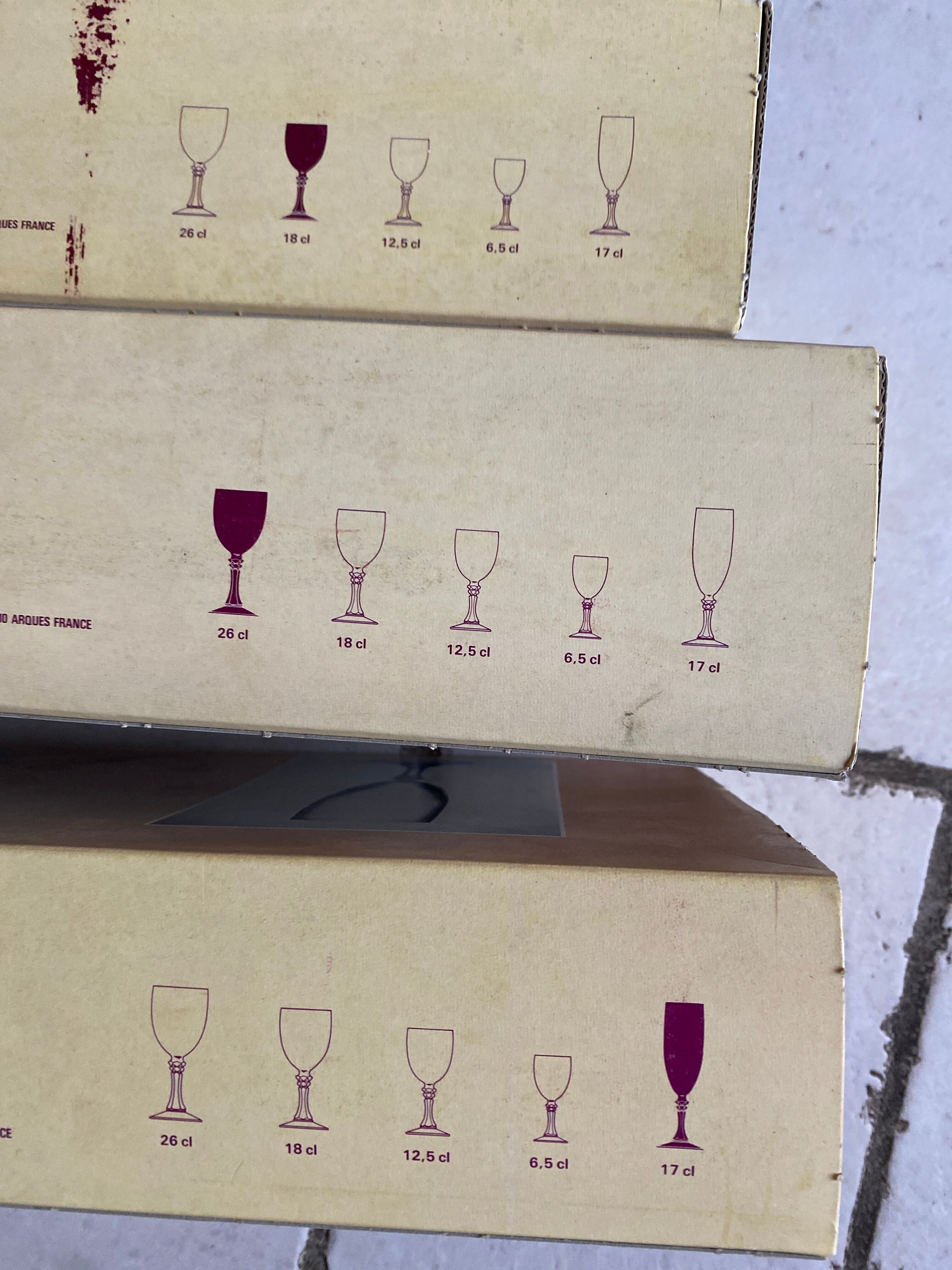 18 vintage Lilac series crystal glasses