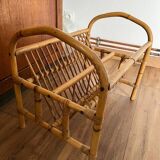 Rattan magazine rack