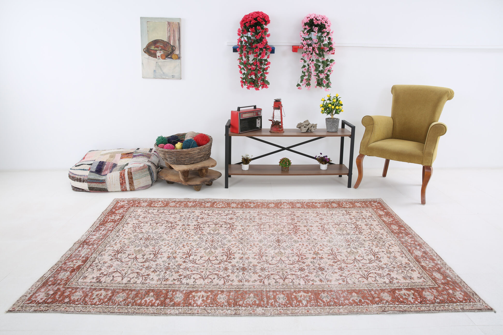 5x8 Faded Beige Turkish Rug