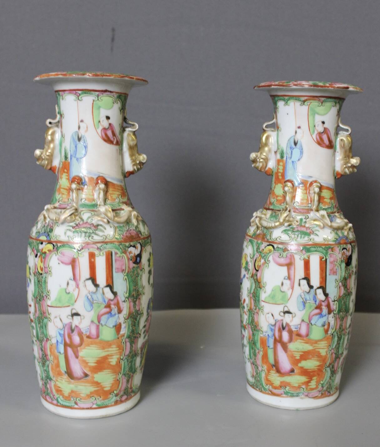 Pair of Canton Porcelain Vases, China circa 1900