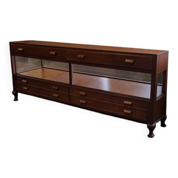 Vintage wooden shop counter/display case.