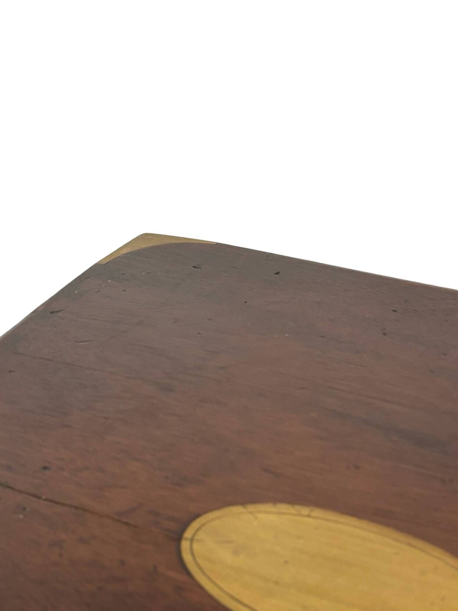 Vintage set of wooden bedside tables in military campaign style design