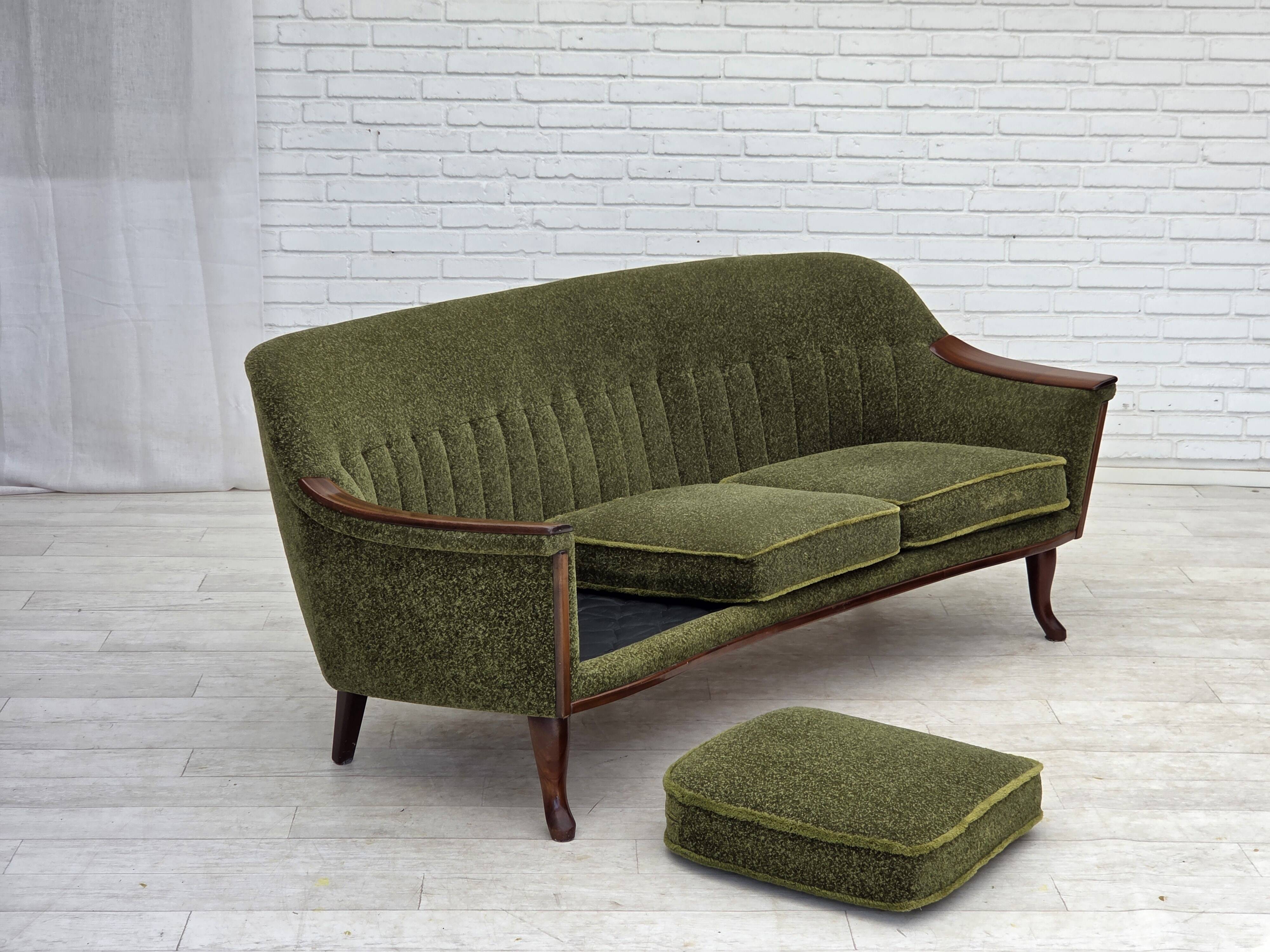 1970s, Norwegian vintage 3-seater sofa, teak wood.
