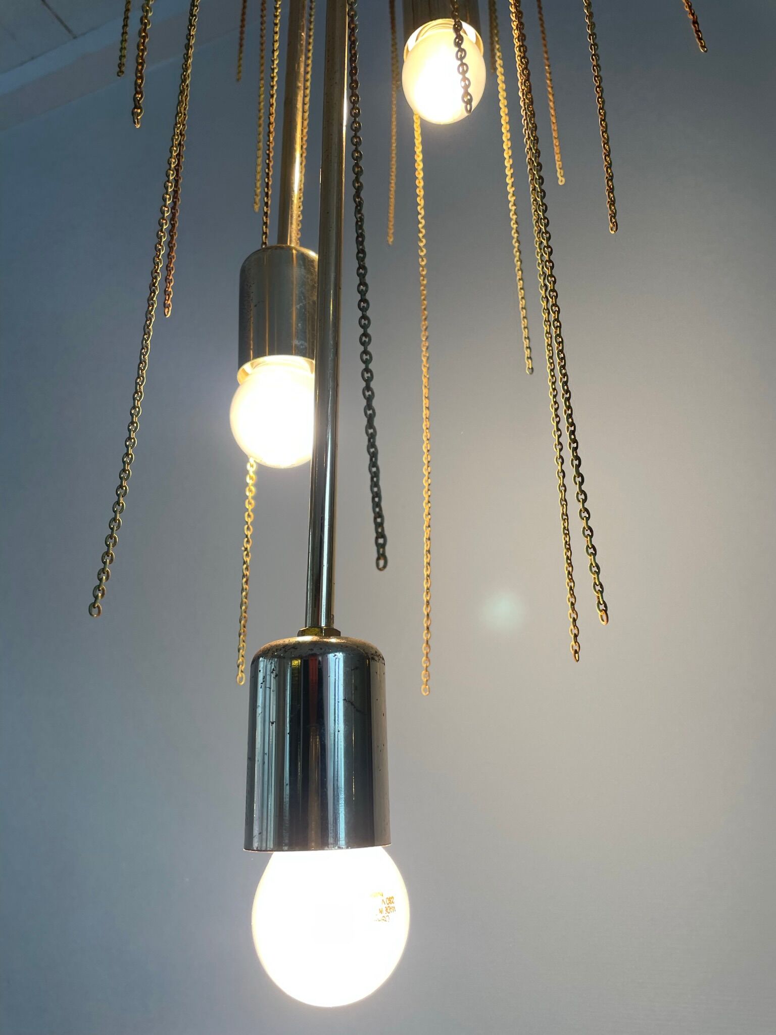 Vintage murano glass leaf chandelier, 1970s