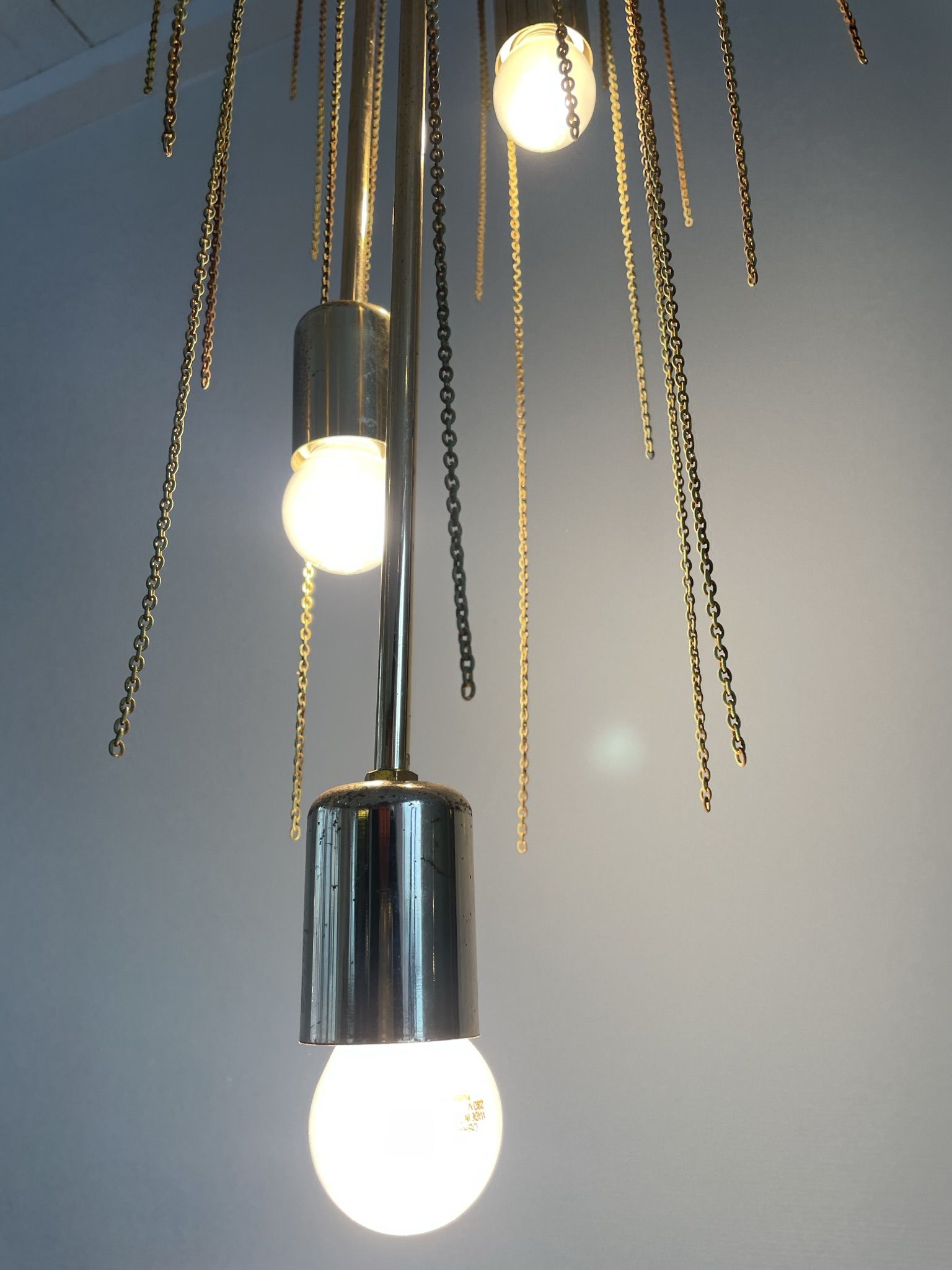 Vintage murano glass leaf chandelier, 1970s