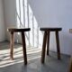 Set of 4 tripod stools from the 1950s.