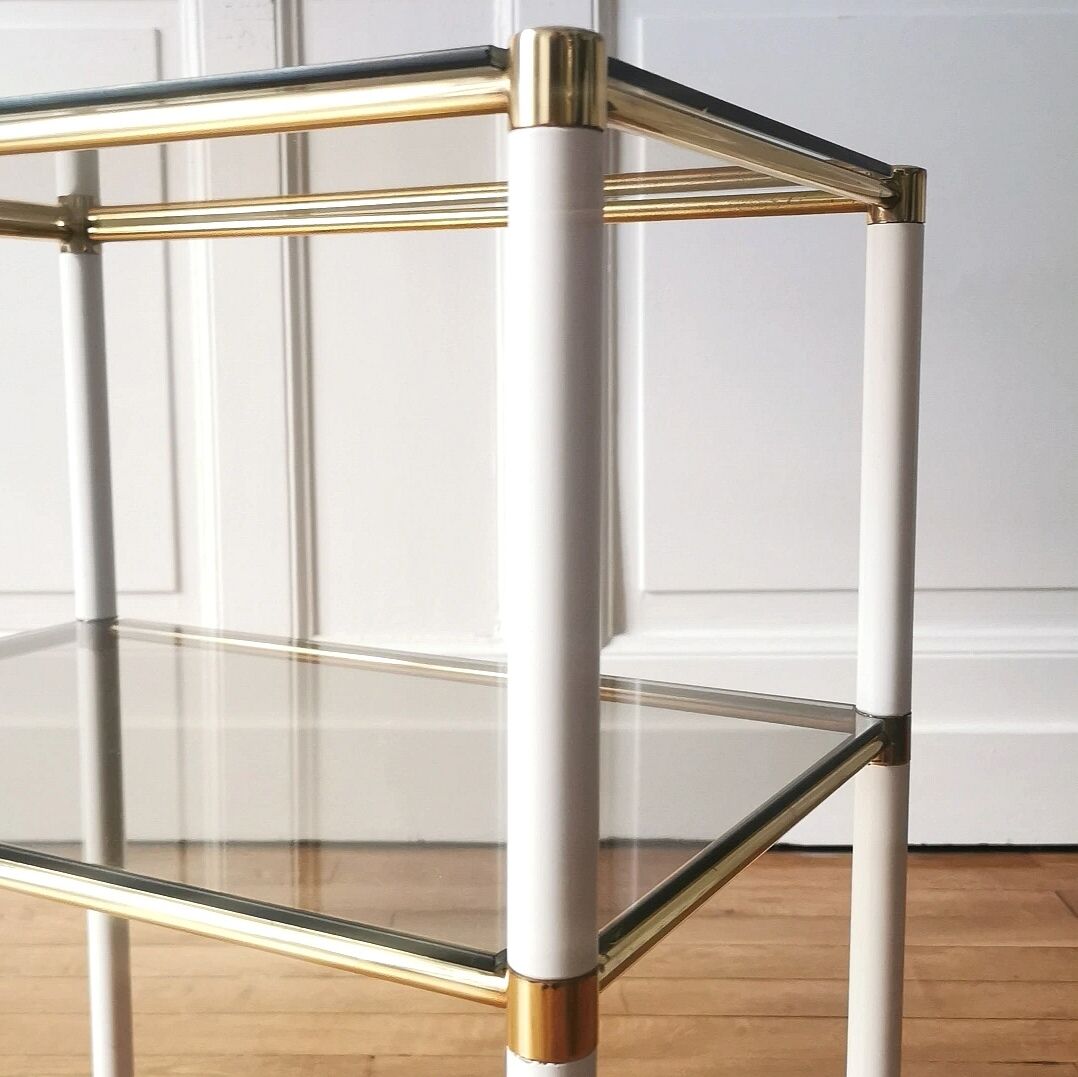 Side table in metal and glass, 1970
