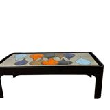 Vintage ceramic coffee table with rounded corners