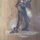 Antique Oil Wood Panel Framed Musketeer Signed 19th Century