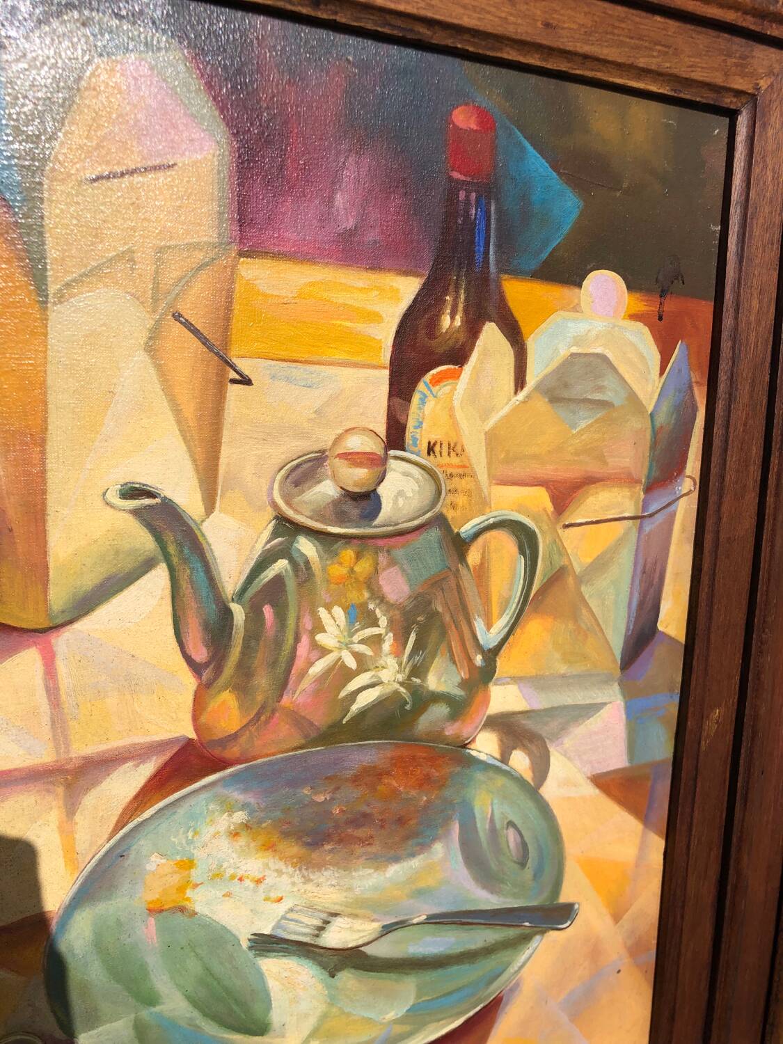 Tableau école cubiste vintage nature morte collection