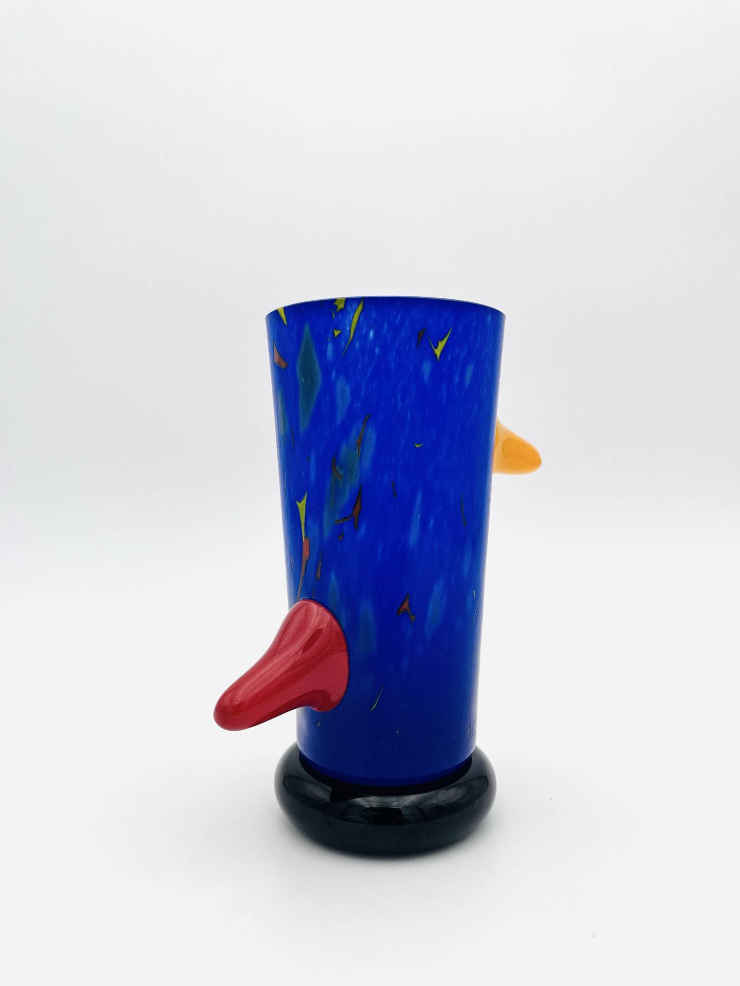 Vase Sculpture Otmar Alt Rosenthal Studio Line Glass Cobalt Signed 16cm