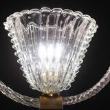 Ercole Barovier Art Deco Chandelier, "Bullicante" Glass Murano, 1940
