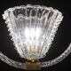Ercole Barovier Art Deco Chandelier, "Bullicante" Glass Murano, 1940
