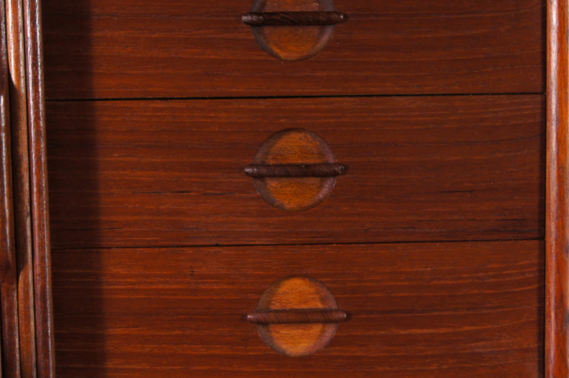 Vintage Danish retro office desk in 60s teak