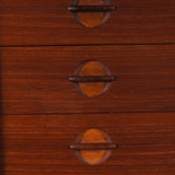 Vintage Danish retro office desk in 60s teak