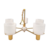 Lustre 5 branches perspex et laiton