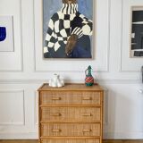 Vintage rattan chest of drawers