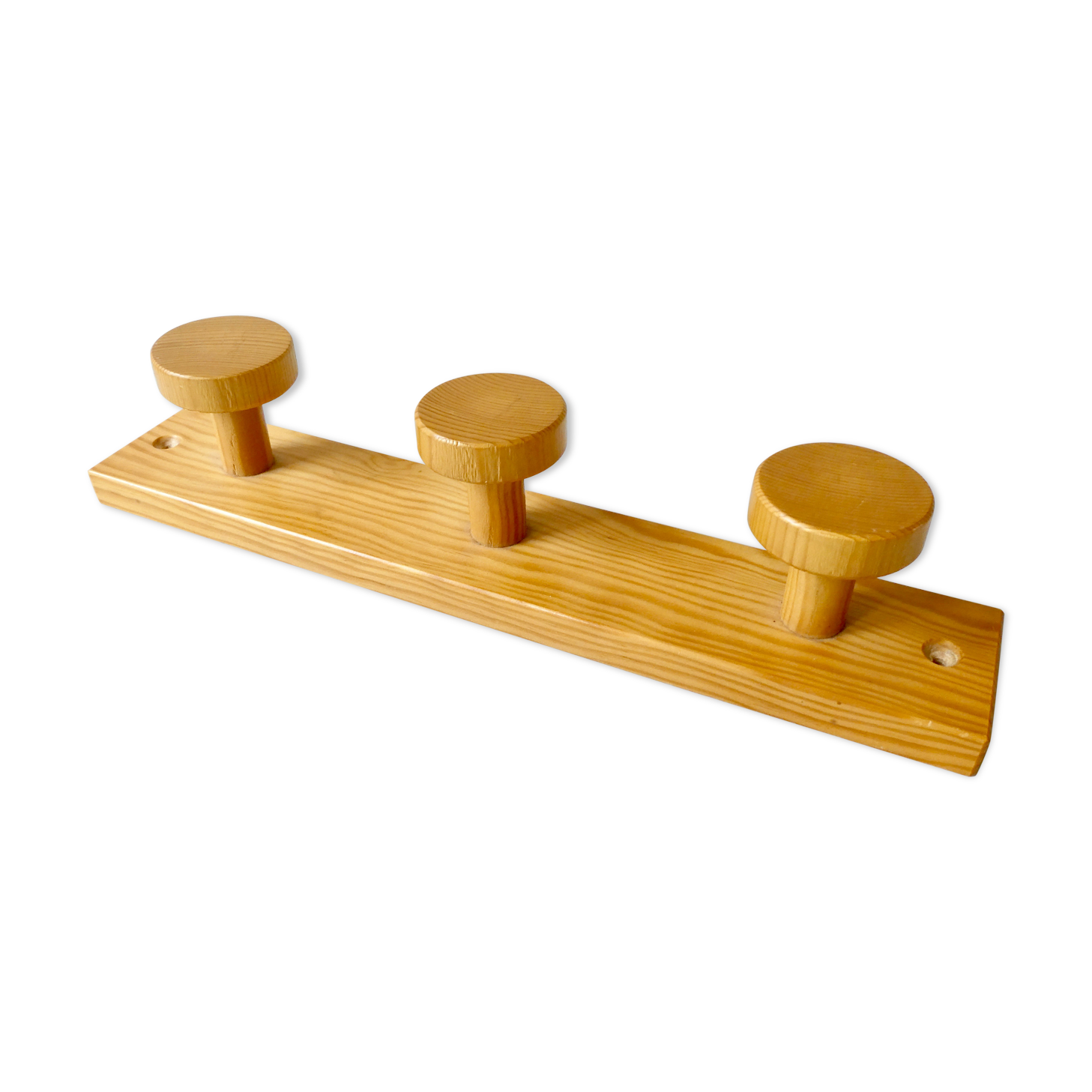 Wall coat holder in solid pine, 3 patères