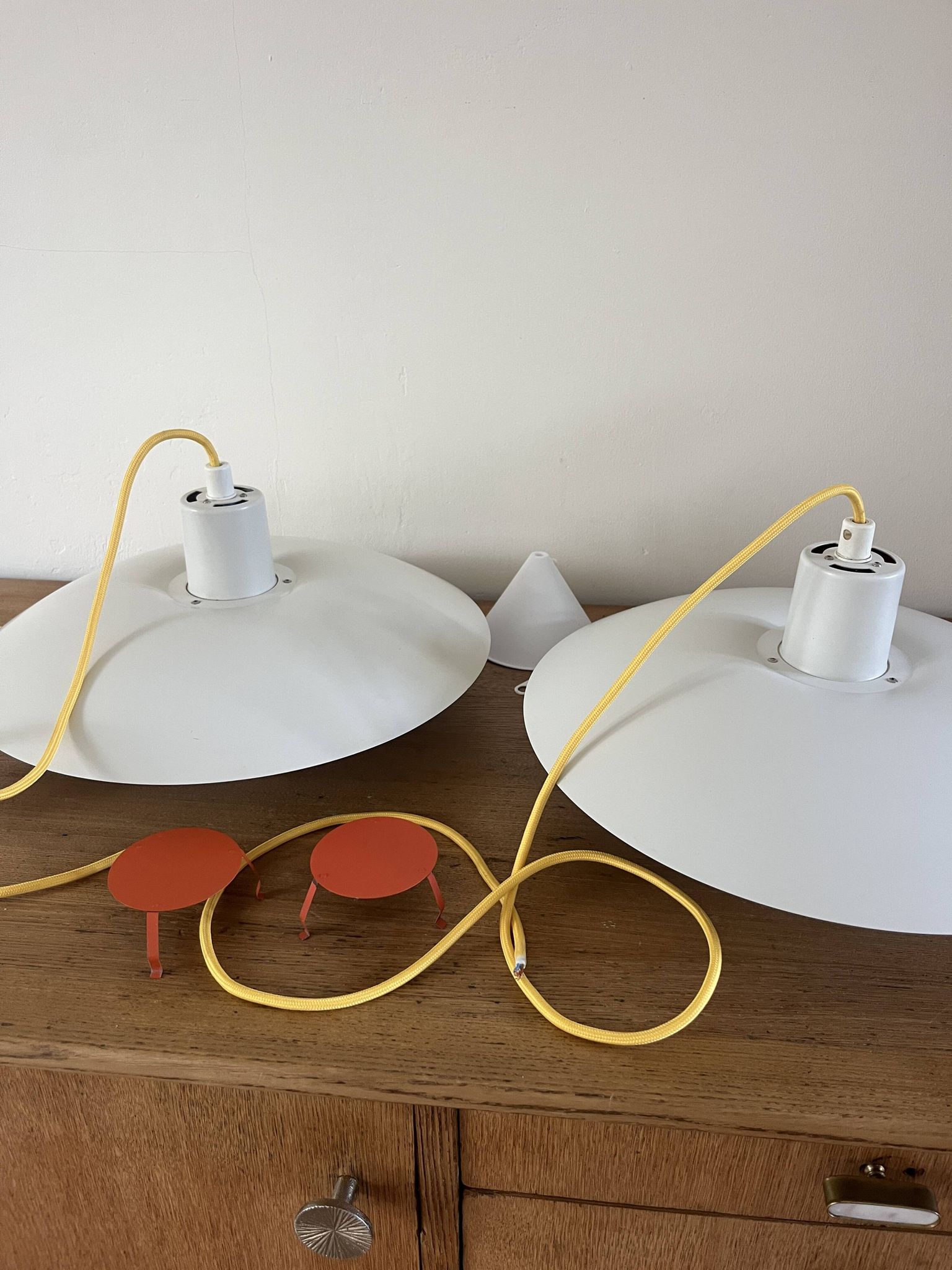 Vintage 2x Louis Poulsen PH4/3 + reflector - Poul Henningsen - Danish design lamp